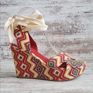Fun Summer Aztec print wedge